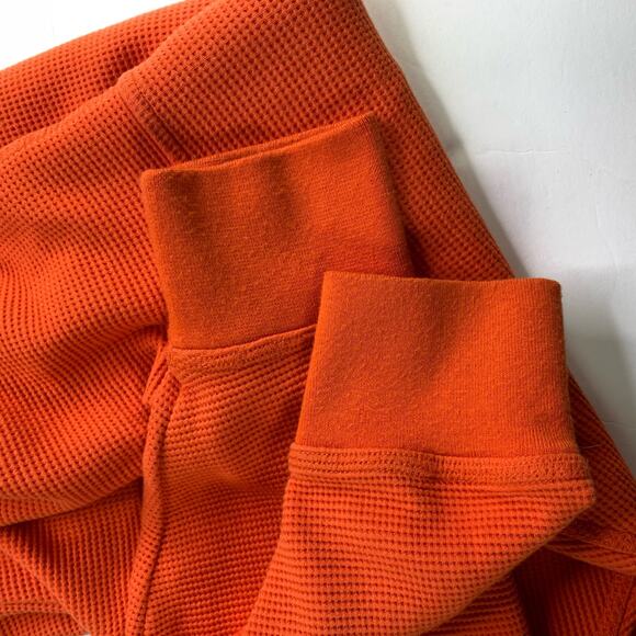 Fabletics Lizzie Half Zip Hoodie Women’s M Orange Waffle Knit Pullover - Picture 10 of 16